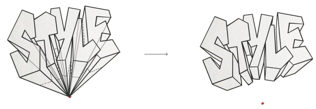 3D Vanishing point graffiti shadows