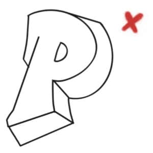 Wrong graffiti 3D shadow