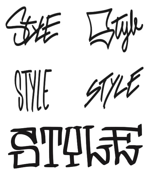 Graffiti Tags – Examples of different Tags