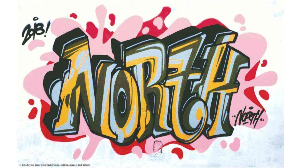 Finish your piece with background, outline, shadow and details.