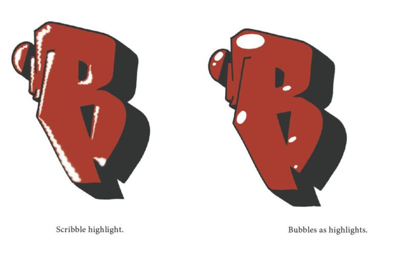 Graffiti highlights for graffiti letter B