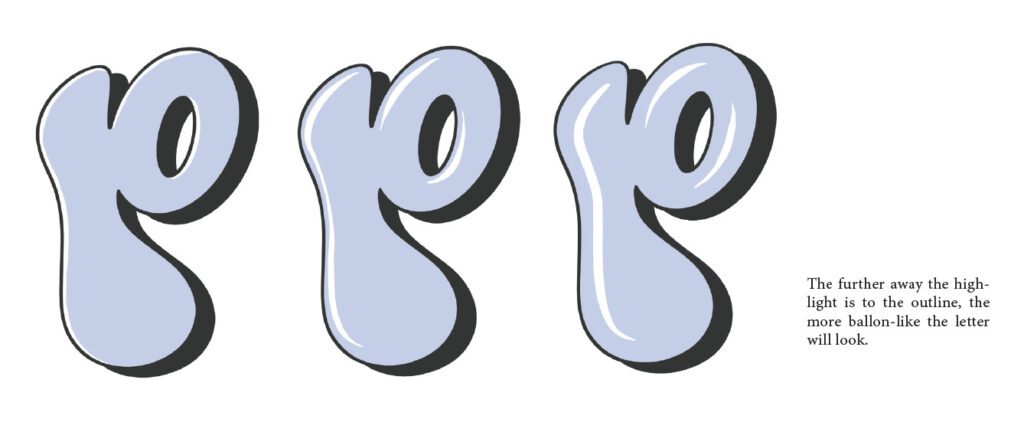Graffiti highlights for graffiti letter P