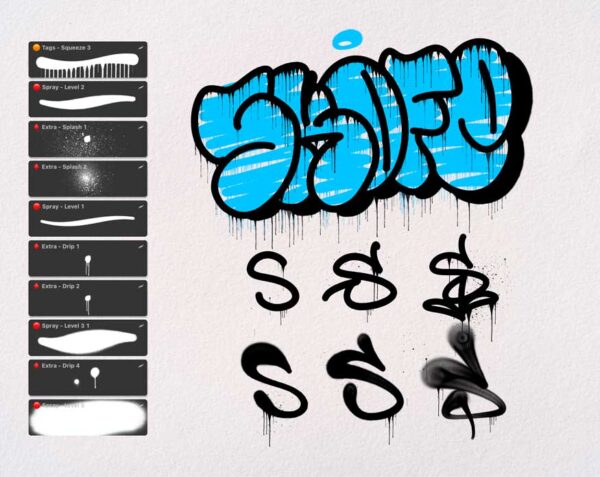 Graffiti Brushes For Procreate - Full Pack - Image 4