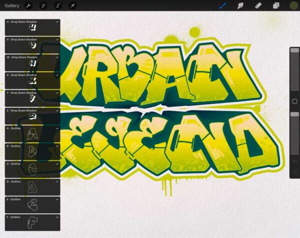 Graffiti Letters -Procreate stamps packshot