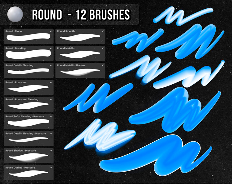3D brushpack – Procreate 3D brushpack