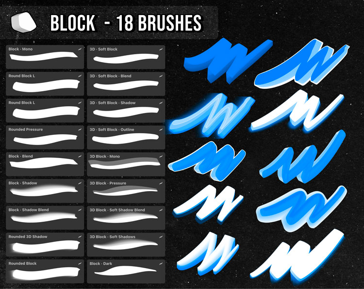 3D brushpack – Procreate 3D brushpack